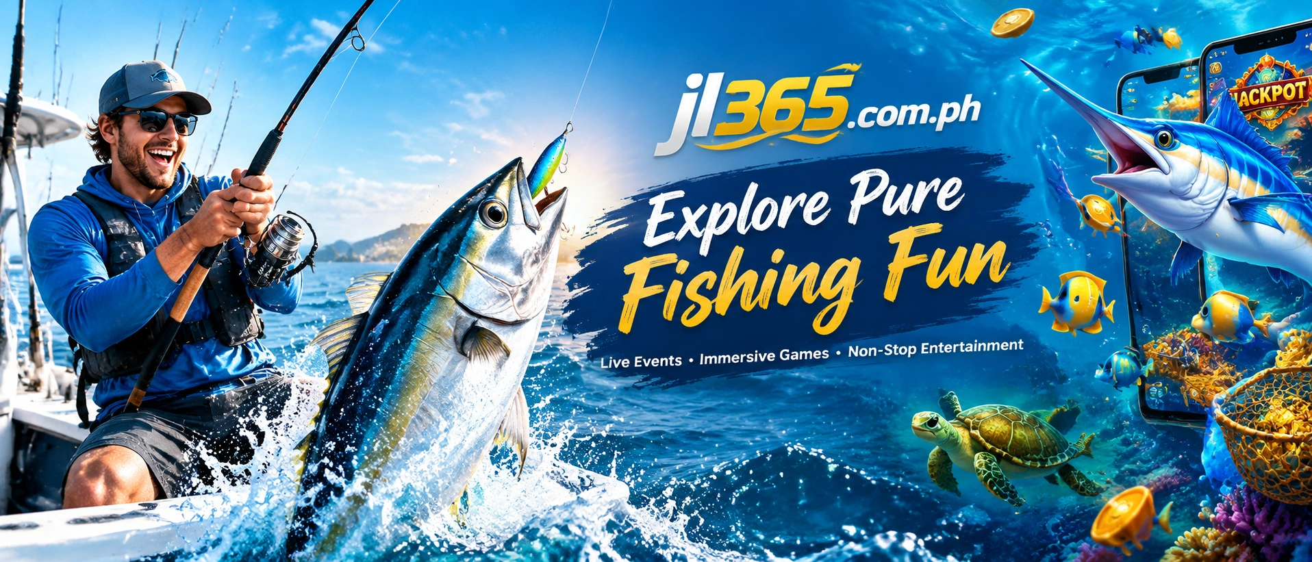 Fishing Games mobile lobby and player focus visual
